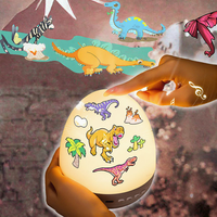 Lámpara de Proyección de Huevo de Dinosaurio de Dibujos Animados Minimalista Wolongmountain - LED, Funciona con Batería, Recargable por USB, Multicolor, Regulable, Luz Nocturna