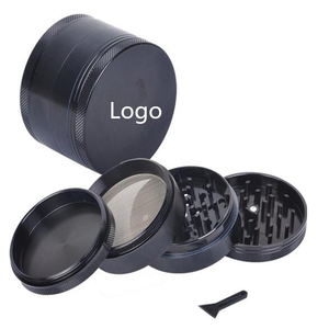 Wholesale high quality 4 layer aluminum zinc alloy herb grinder manual metal herb grinder with custom logo gift packaging