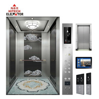 Ascenseur à passagers au design moderne, entraînement AC sans engrenages, PVC, titane noir, acier inoxydable, pour usage résidentiel, commercial et de bureau