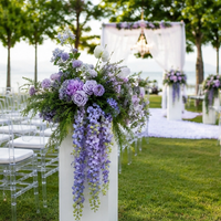 Centre de table en fleurs artificielles en soie TUOYI pour mariage et Noël, fleurs blanches et violettes mélangées faites à la main, toucher réaliste et naturel
