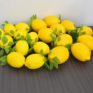 Venta directa de fábrica, simulación de espuma de limón <span class=keywords><strong>con</strong></span> hoja, modelo de <span class=keywords><strong>fruta</strong></span> falsa, fotografía, foto, ventana, accesorios, decoración, frutería - Product Image 1