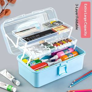 ハンドルとスナップロック付きの多層透明収納ボックス - 耐久性のあるPPプラスチック、オフィス、化粧品、ジュエリー、工芸品の整理に - Product Image 2