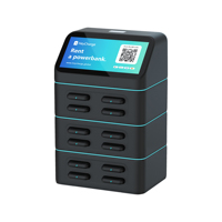 Estación de Carga Portátil de 12 Ranuras, Resistente al Fuego, de ABS, para Alquiler de Power Banks con Código QR para Laptop y Reloj Inteligente