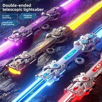 Детский телескопический световой меч с двумя головками и мигающими LED-лампами, крутая игрушка для косплея для мальчиков