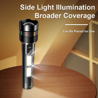 Lampe torche LED laser blanche, Power Bank, Type-C, double éclairage latéral COB, zoom 1000M, écran LCD, torche tactique rechargeable