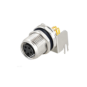 Connecteur de montage sur circuit imprimé à angle droit codé B M8 |   <span class=keywords><strong>Prise</strong></span> mâle/femelle 5 broches avec bride de verrouillage avant pour capteur DeviceNet - Product Image 1