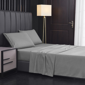 Wholesale Hospital Hotel Home Custom Logo Plain Soft Microfiber Polyester Quick <strong>Dry</strong> US Size Queen Bed <strong>Sheet</strong> Fitted <strong>Sheet</strong> Set - Product Image 2