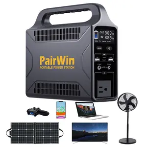 PairWin 280Wh 300W Portable Solar Power Station Outdoor Power Bank Station 300W Solar Generator For RV Outdoors