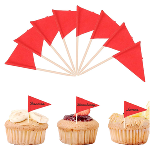 24 Stuzzicadenti in Legno Ecologici Usa e Getta con Bandiere Nazionali Assortite per Decorazione Torte e Alimenti - Product Image 3