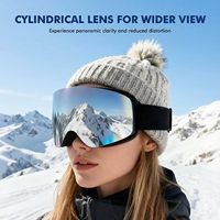 Lunettes de ski cylindriques, lunettes de snowboard pour hommes et femmes, anti-buée, protection UV400 à 100%, importées, pour le ski et le snowboard