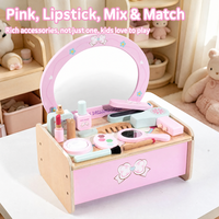 Table de maquillage en bois pour enfants, jeu d'imitation, salon de beauté, jouet de maquillage, jeu de rôle, motricité fine, jouet éducatif Montessori, cadeau pour filles