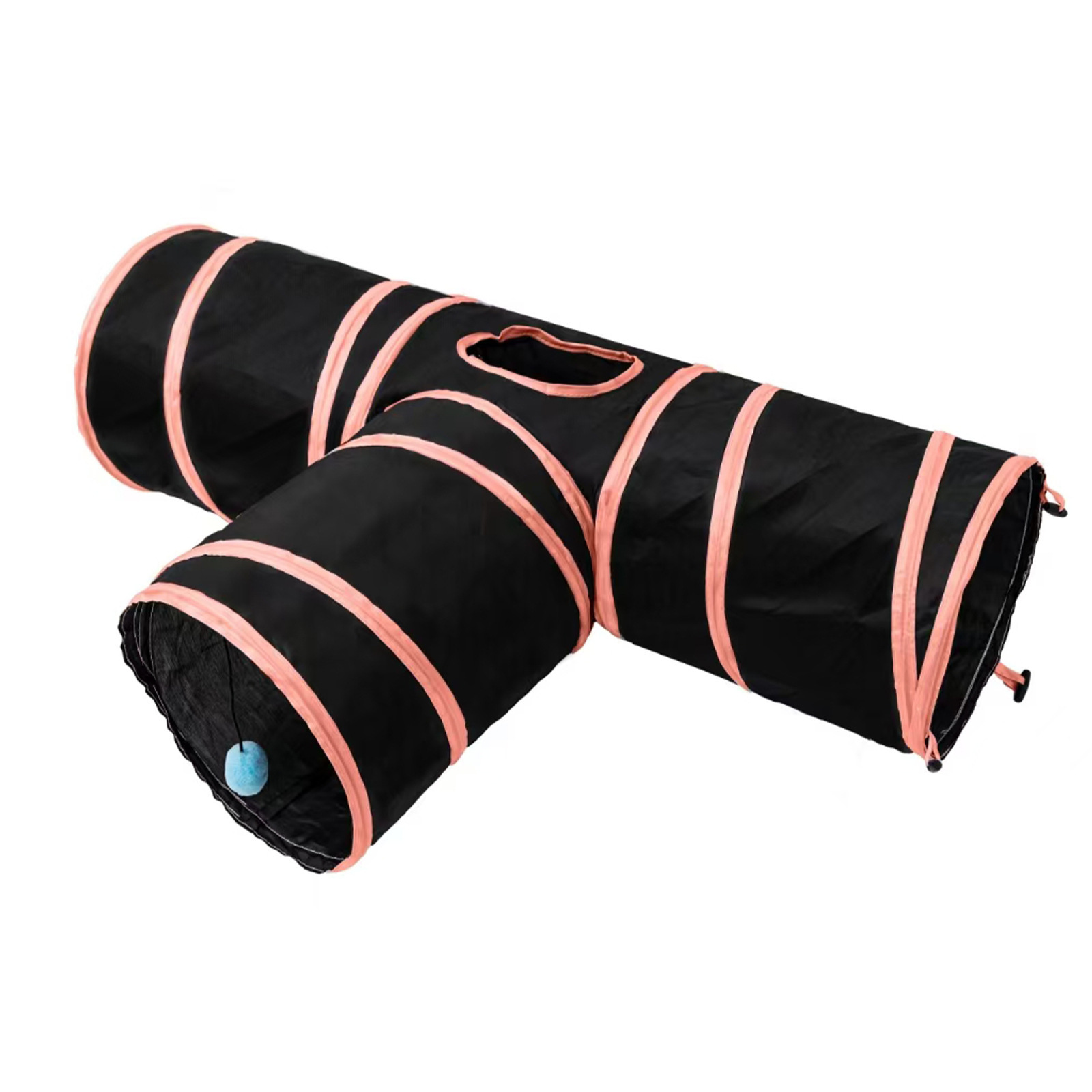 Black pink striped T-shaped tunnel