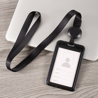 Porte-cartes d'identité personnalisés pour employés, en gros, avec cordon de cou écologique, logo imprimé, protège-cartes et enrouleur de badge rétractable