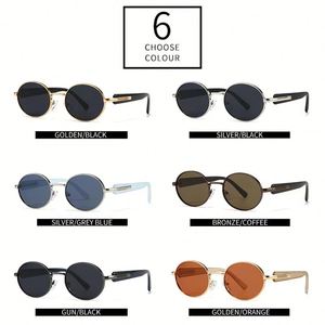 Lunettes de soleil polarisées rondes punk rétro UV400 pour hommes et femmes, avec logo personnalisé, collection 2025 - Product Image 5