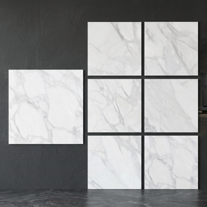 Azulejos de Porcelana Esmaltada de Alto Brillo Colorado Blanco 800x800mm, Inspirados en Granito, para Pisos Contemporáneos - Product Image 3