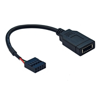 Câble d'extension de données adaptateur 9 broches pour carte mère 15 cm vers USB 2.0 AF + Type-E femelle