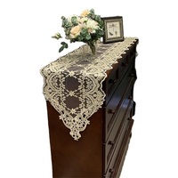 Chemins de Table en Dentelle Florale Boho de Luxe Bleu Poussiéreux Macramé Rose Serviettes Tapis en Blanc Beige Halloween Rose et Nuances de Mariage