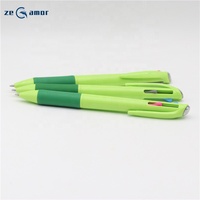 Stylos à bille multicolores 3-en-1 Zeamor de haute qualité en plastique pour le sport, encre verte, logo personnalisé, échantillons gratuits pour usage promotionnel