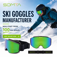 Lunettes de ski personnalisées avec protection UV400 Lunettes de ski pour le sport Lunettes de ski anti-buée OEM Lunettes de ski à lentille magnétique avec sangles Googles