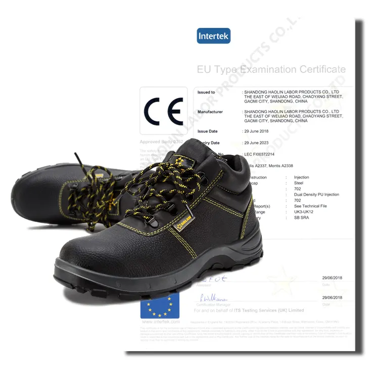 Clute/Spro brand high cut steel toe emnossed cow leather men industrial safety shoes boots