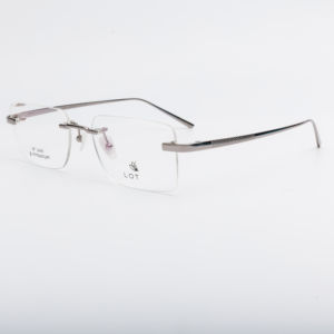 מקורי הרבה 18K טיטניום מסגרת מלבנית משקפיים זהב אפור משקפיים אופנתיים - Product Image 4