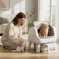 Litière automatique pour chat AS12, ouverture supérieure, fonctionnement silencieux, grande capacité, produit écologique pour plusieurs chats