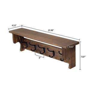 Cổ Gỗ Quần Áo Giá Áo Đa Mục Đích Tường Treo Bằng Gỗ Áo Móc Áo Giá Cho Phòng Tắm Phòng Khách Lối - Product Image 3