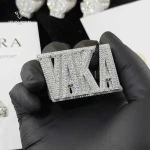 Custom Letter VAKA 2inch*1inch ring Fashion jewelry 925 Sterling Silver with VVS Moissanite ring