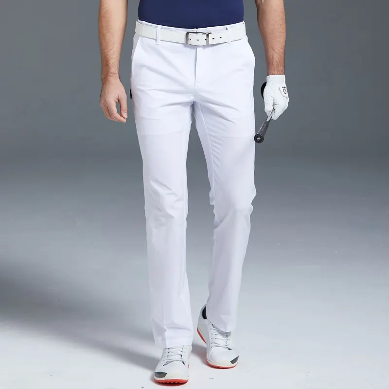 Custom Logo Quick Dry Slim Fit Golf Wear With Zipper Jogger Stretch Waterproof Chino Trousers Fashion Men's Slim Bamboo Pants