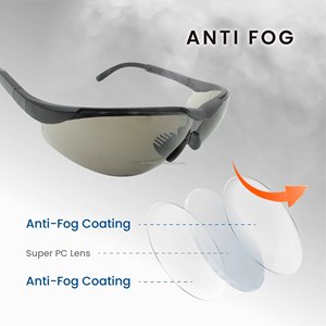 ISO 16321, CE Customized logo Nylon Temple Material clear anti fog safety glasses - Product Image 4