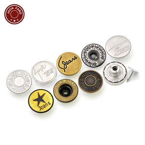 Boutons et rivets vintage en laiton KUNSHUO pour jeans, boutons en métal personnalisés avec logo pour vestes en jean - Product Image 4