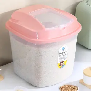 Seau à riz pour la maison, boîte de rangement étanche aux insectes et à l'humidité, boîte cylindrique de stockage de farine, joint de pot, 10-50kg