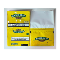 Pochettes à tabac vides personnalisées UK 50g jaunes à rabat pliable sans tabac pour rouleaux faits à la main AMBER Leaf