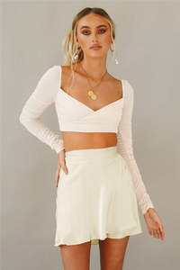 Summer Lace-up Chiffon Satin <strong>Wrap</strong> Mini <strong>Skirt</strong> Womens Solid Color Mini High Waist <strong>Skirts</strong> Fashion One-piece Lace Short <strong>Skirt</strong> - Product Image 2