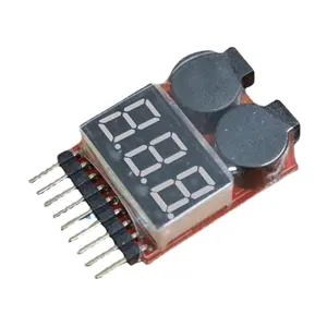 RC Buzzer Alarm Voltage Tester - Protect Your Batteries - 1-8S Lipo/Li-ion/Fe - Portable Design - Red