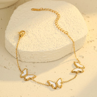 Ensemble de colliers papillon en acier inoxydable plaqué or 18 carats, étanche, hypoallergénique, bijoux de mode pour femmes, vente en gros