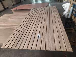 15mm/18mm tablero de fibra de pared de venta al por menor tablero Mdf Slatwall Panel/panel de pared de listón/tablero de melamina Mdf ranurado para estantes de exhibición - Product Image 3