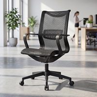 Chaise de bureau exécutive moderne avec accoudoirs fixes, chaise multifonctionnelle en maille respirante pour une utilisation prolongée au bureau