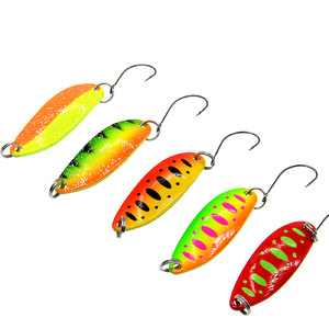 Leurre de pêche en métal courbé et coloré de 3,5 g, type cuillère, pour truite, vairon et culter - Product Image 1