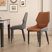 Chaise de salle à manger rembourrée moderne avec coussin lombaire, dossier haut et accoudoirs, idéale pour salle à manger, cuisine et mobilier de maison