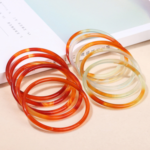 JD GEMS Bracelet de bijoux pour femmes de haute qualité, polyvalent et exquis, Agate rouge naturelle colorée, Jingle Bangle de beauté - Product Image 3