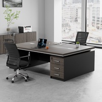 LBZ-165X Bureau de direction combiné avec chaise, bureau de bureau pour deux personnes, double poste face à face, salle de direction moderne avec armoire de rangement