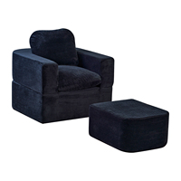Fabrikhersteller Großhandel Modernes Modulares PU-Cord-Polstermöbel-Set für Apartments & Villen: Sessel, Hocker und Verwandelbares Sofa