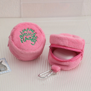 Monedero mini rosa de peluche con diseño de pastel, estilo Kawaii, con estampado de puntos, para monedas y almacenamiento de cables de auriculares, portátil, estilo Harries - Product Image 1