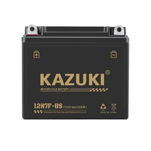 KAZUKI 12N7F-BS toptan uzun çevrim ömrü motosiklet aksesuarları batsesepeda motor 12V7AH jel motosiklet pil