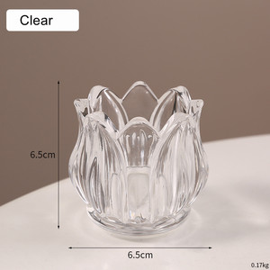 Porte-bougie <span class=keywords><strong>en</strong></span> verre personnalisé <span class=keywords><strong>en</strong></span> forme de tulipe, impression offset, réutilisable, forme de fleur unique pour la décoration de la maison et des mariages - Product Image 6