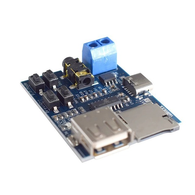 EParthub Lossless MP3 Decoder Board with Built-in Amplifier Support TF Card and USB Flash Drive Audio Player Module