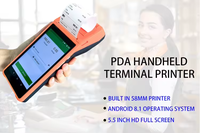 Terminal PDA 58mm Printer Thermal Portabel Mobile Mini untuk Struk dengan Antarmuka USB+Nirkabel Baterai 5000mAh Tersedia