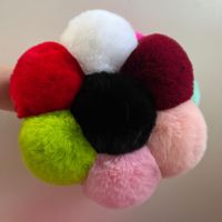 Pompons en fausse fourrure moelleuse en gros avec boucles élastiques / Pompons uniquement, respectueux de l'environnement, imitation fourrure de lapin Rex