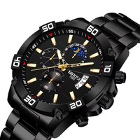 Jam Tangan Pria NIBOSI 2502 Merek Baru Fashion Chronograph Quartz Bisnis Olahraga Tahan Air Relogio